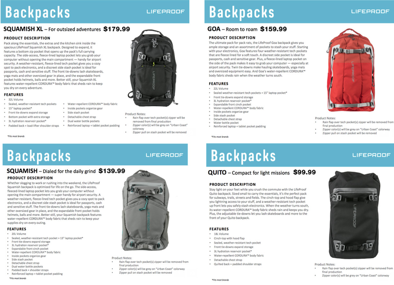Illustration for article titled LifeProof's New Backpacks Prove Themselves Worthy of Your Life